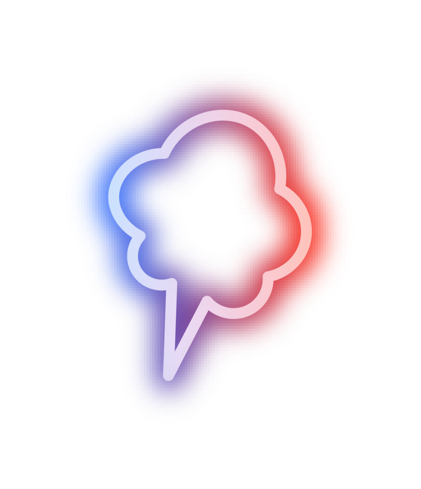 neon bubble speech label png
