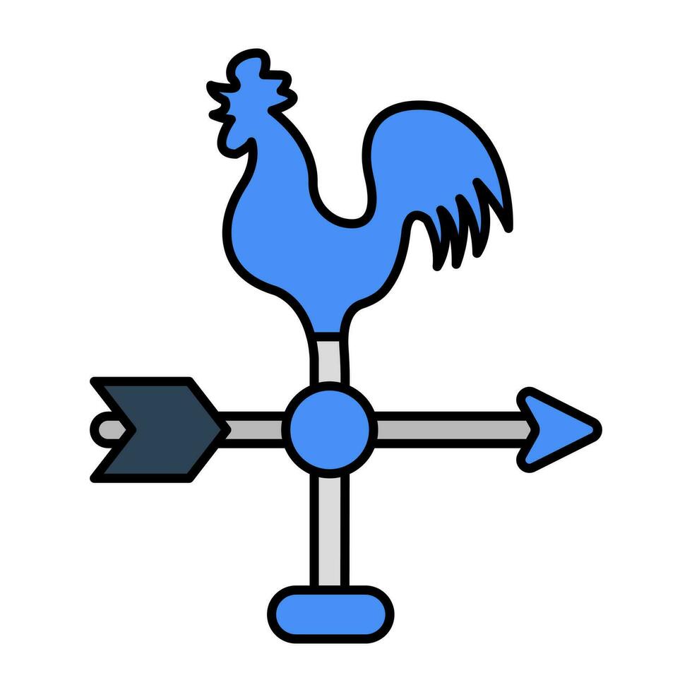 Editable design icon of weathercock vector