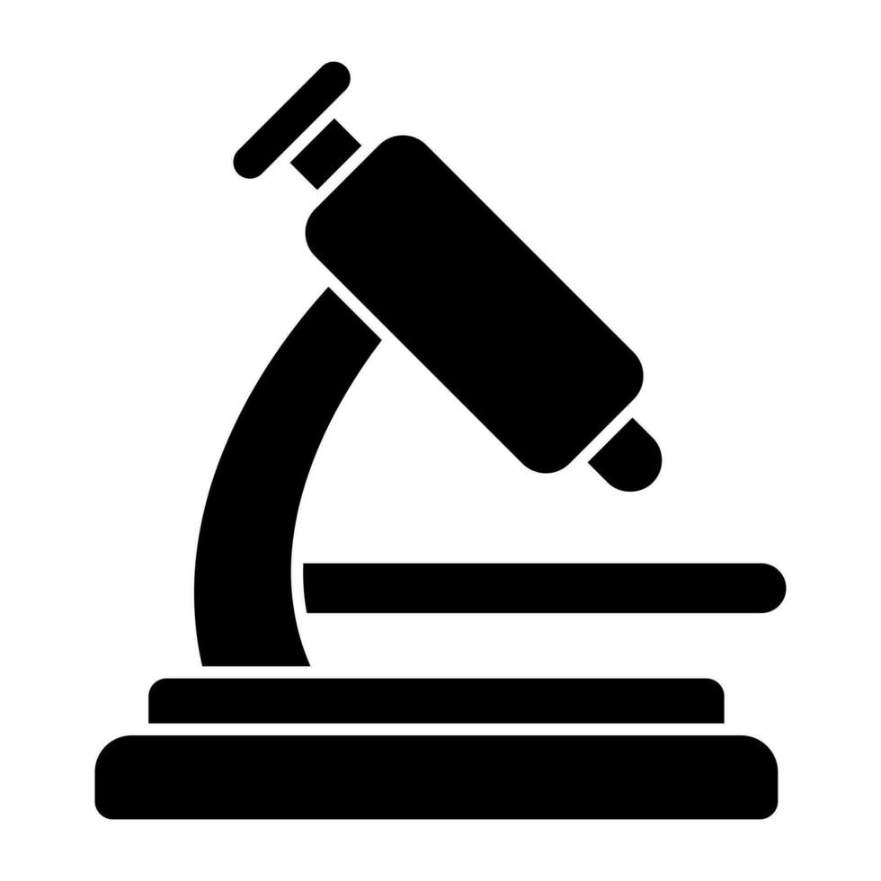 A lab research tool icon, solid design of microscope vector