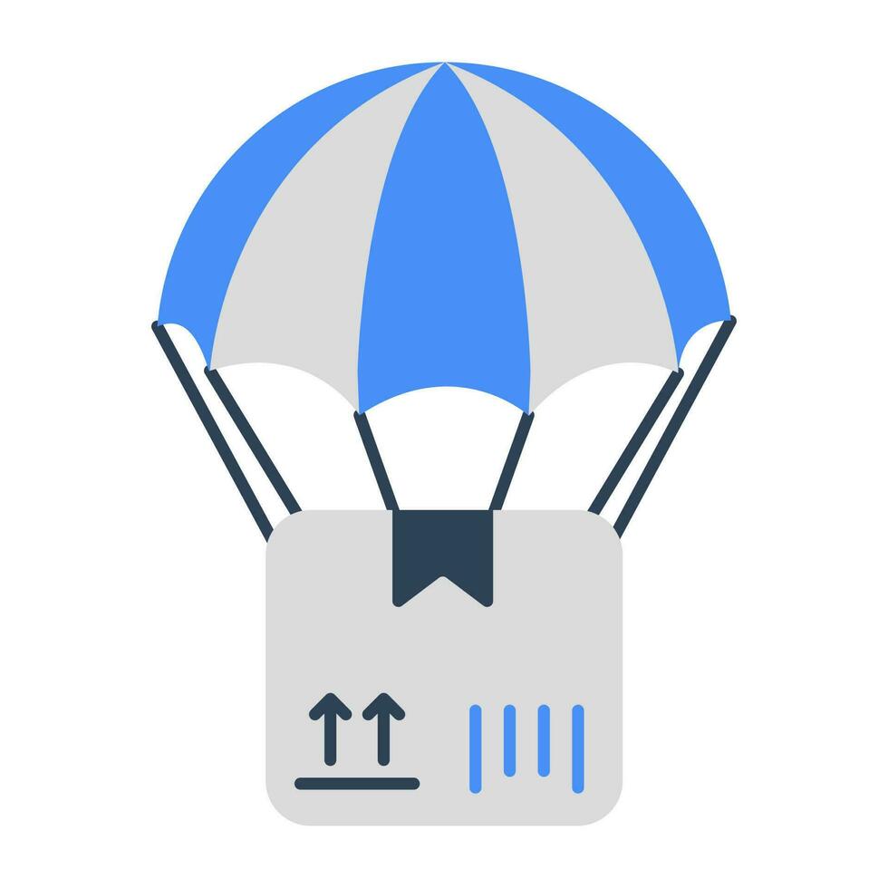An icon design of parachute delivery vector