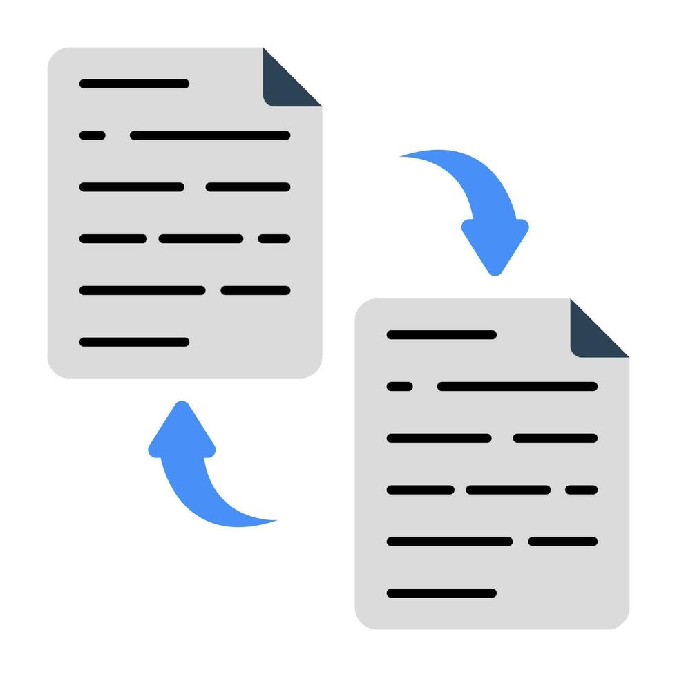 Conceptual flat design icon of file exchange vector