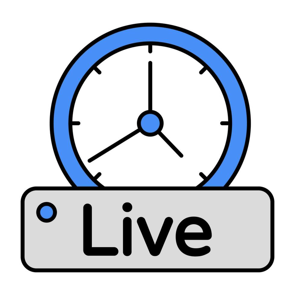 A flat design icon of live time 24168967 Vector Art at Vecteezy