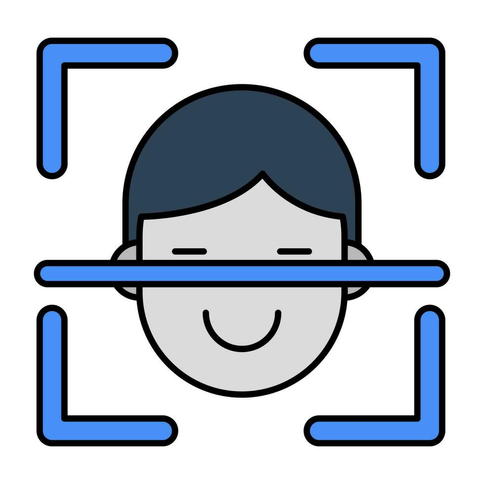 An editable design icon of face recognition vector