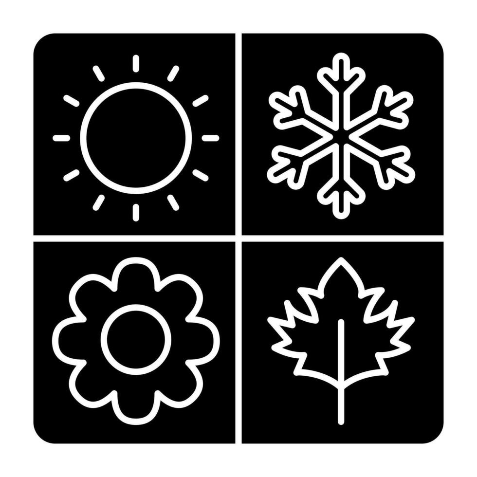 A flat design icon of seasons vector