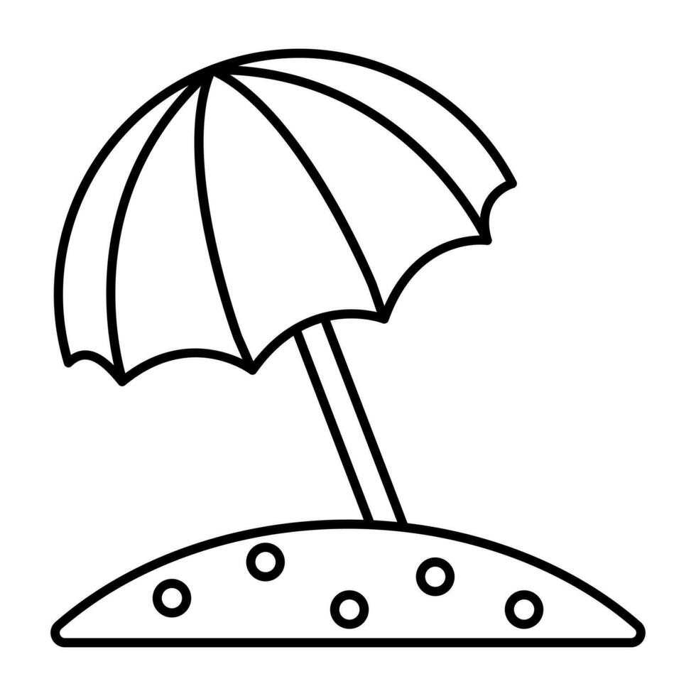 A linear design icon of outdoor umbrella vector