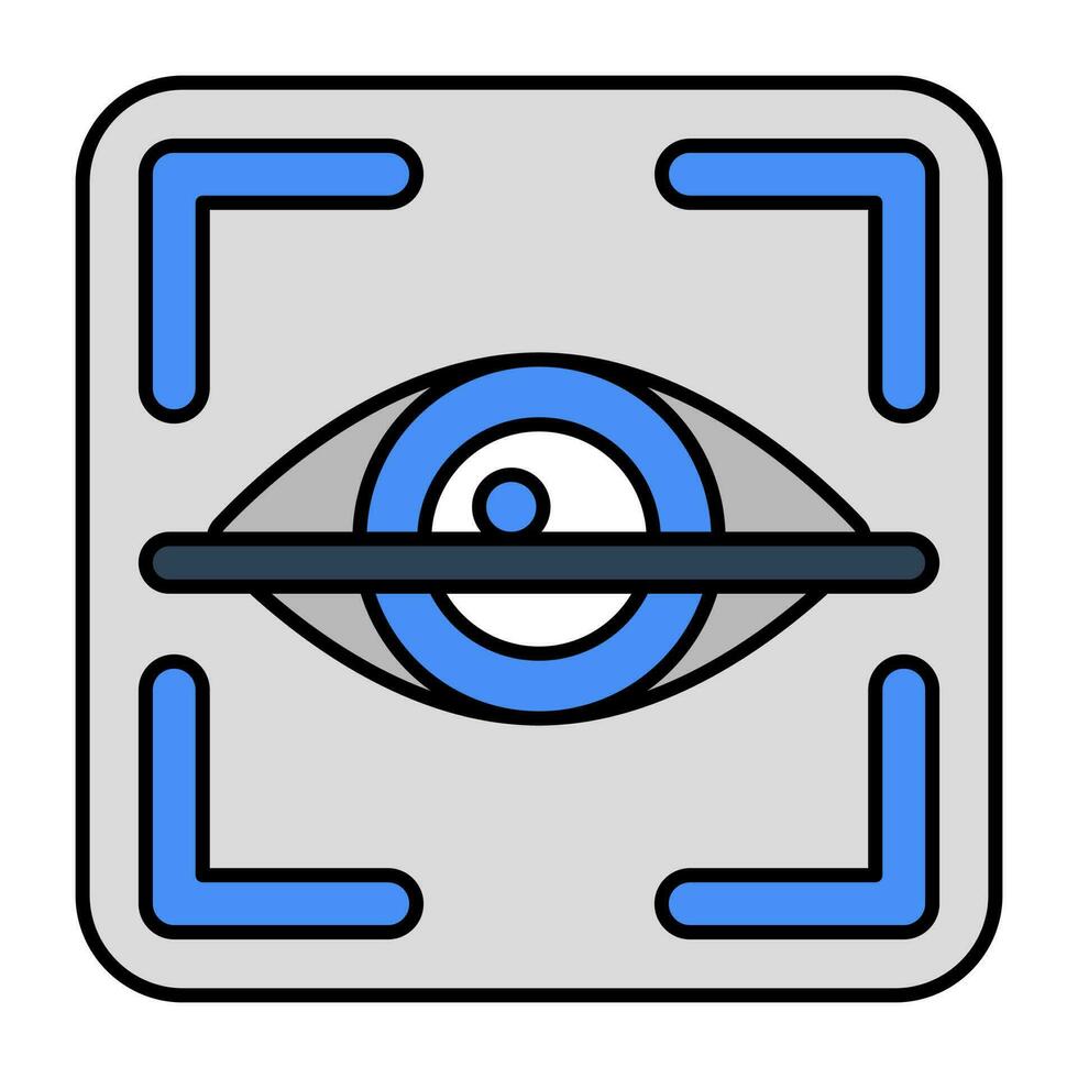 A colored design icon of iris recognition vector