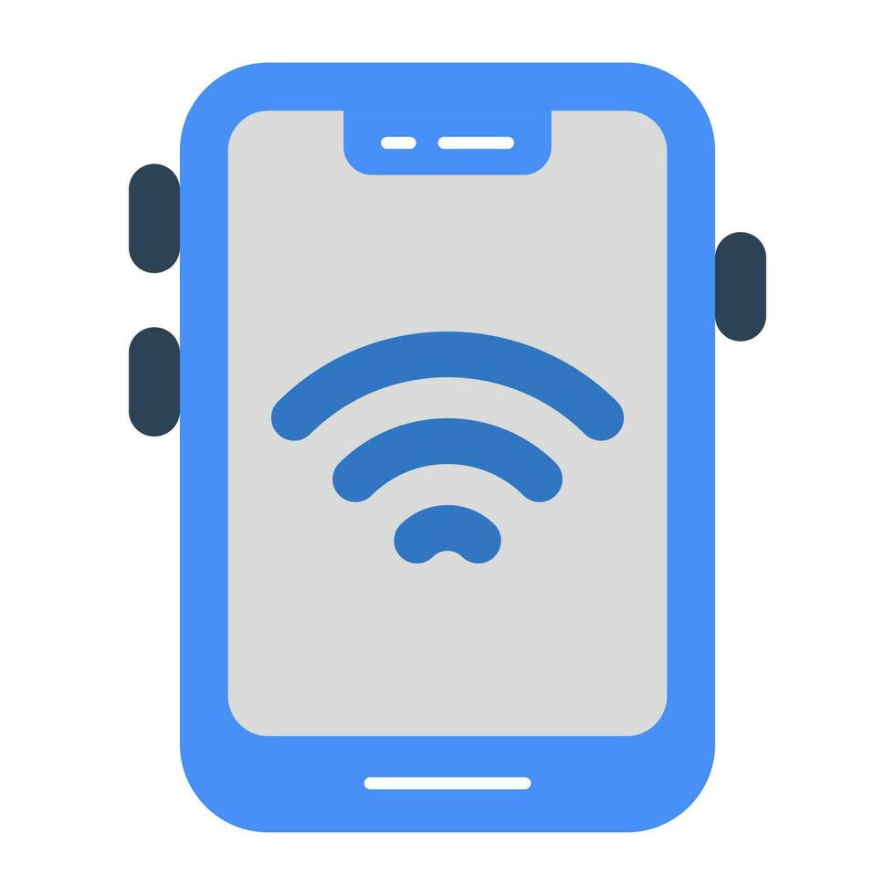 Internet signal inside smartphone showcasing mobile wifi icon vector