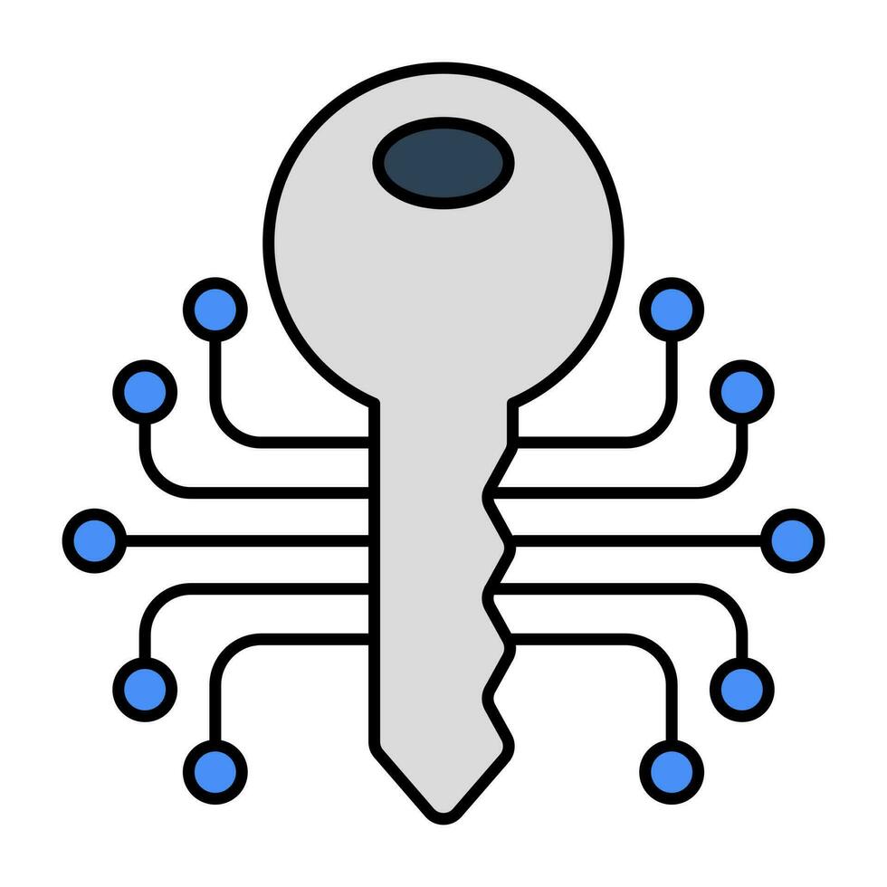 Editable design icon of encrypted key vector