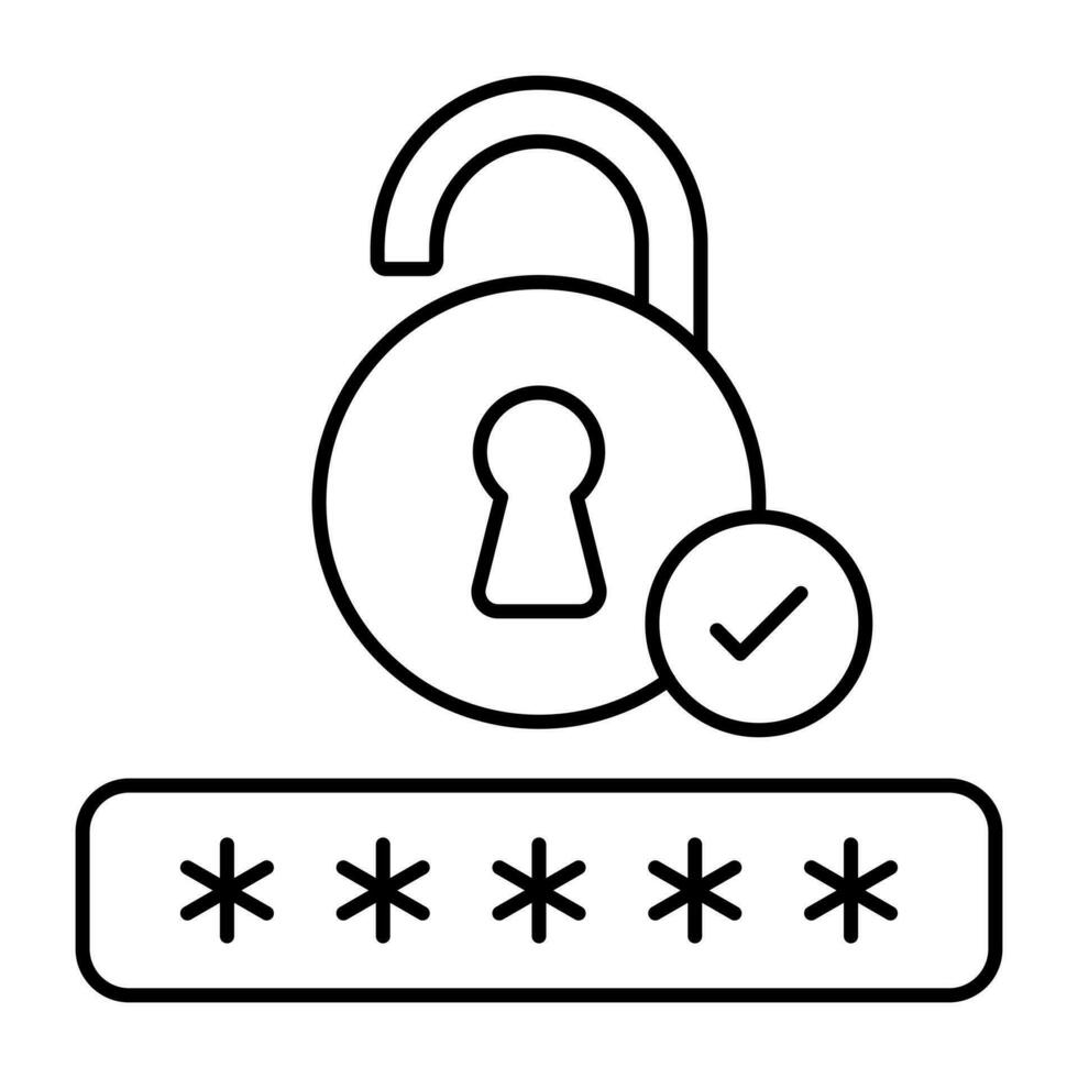 Modern design icon of password lock vector