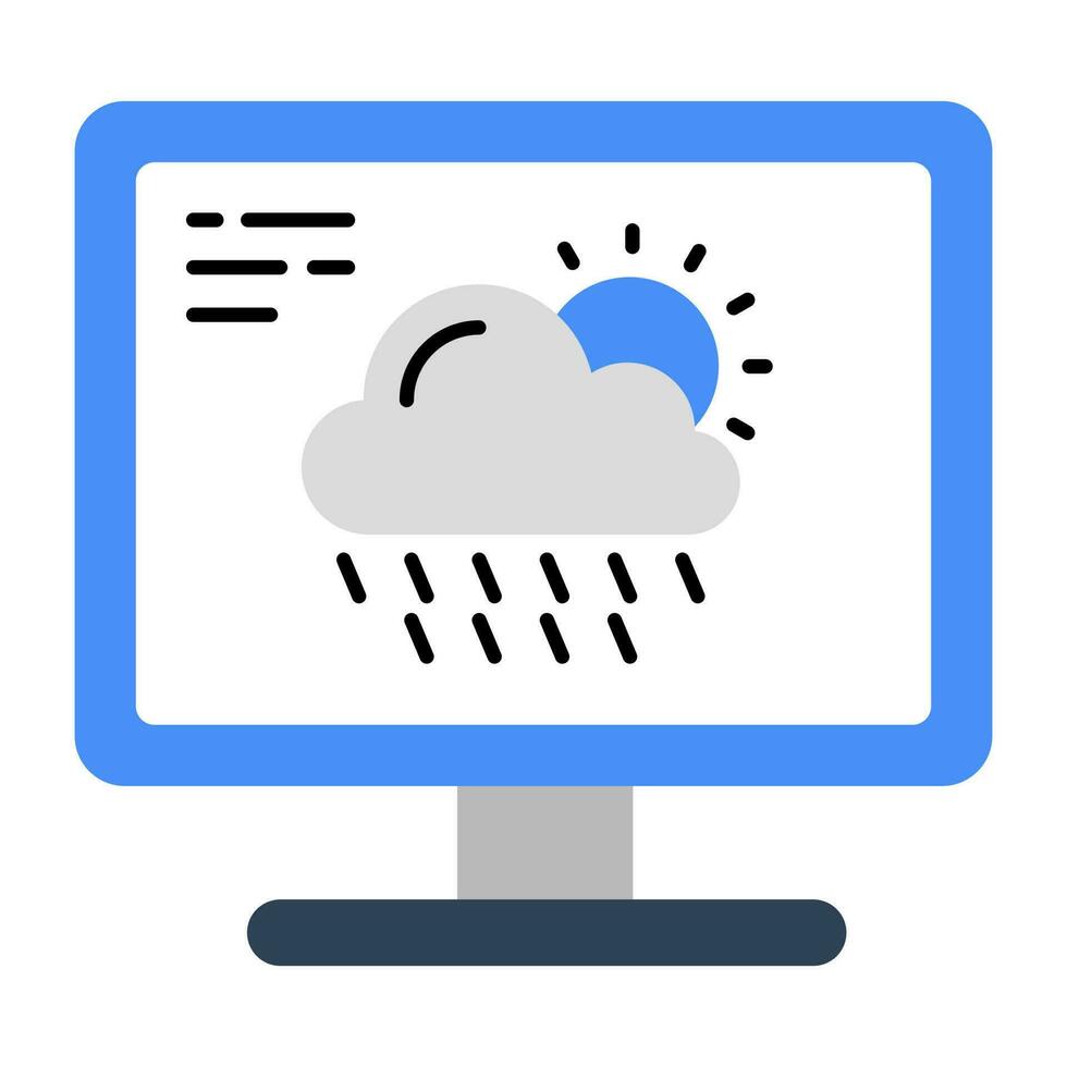 en línea clima pronóstico icono en plano diseño disponible para insano descargar vector