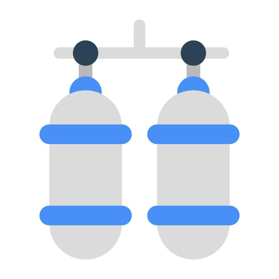 Trendy vector design of oxygen cylinders