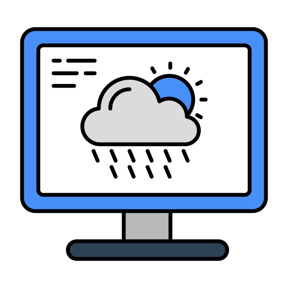 en línea clima pronóstico icono en plano diseño disponible para insano descargar vector