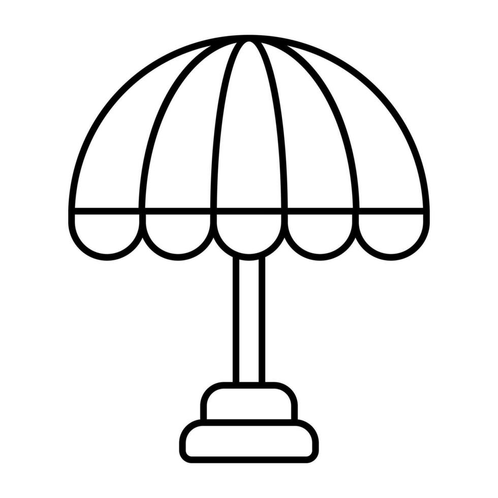 A linear design icon of outdoor umbrella vector