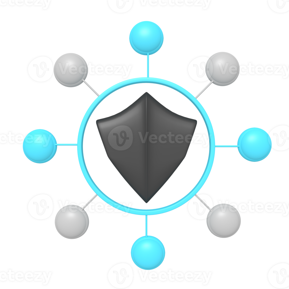 Shield security circle network png