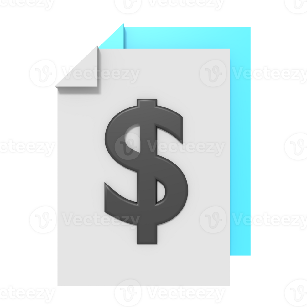 3d icon of Financial Document png
