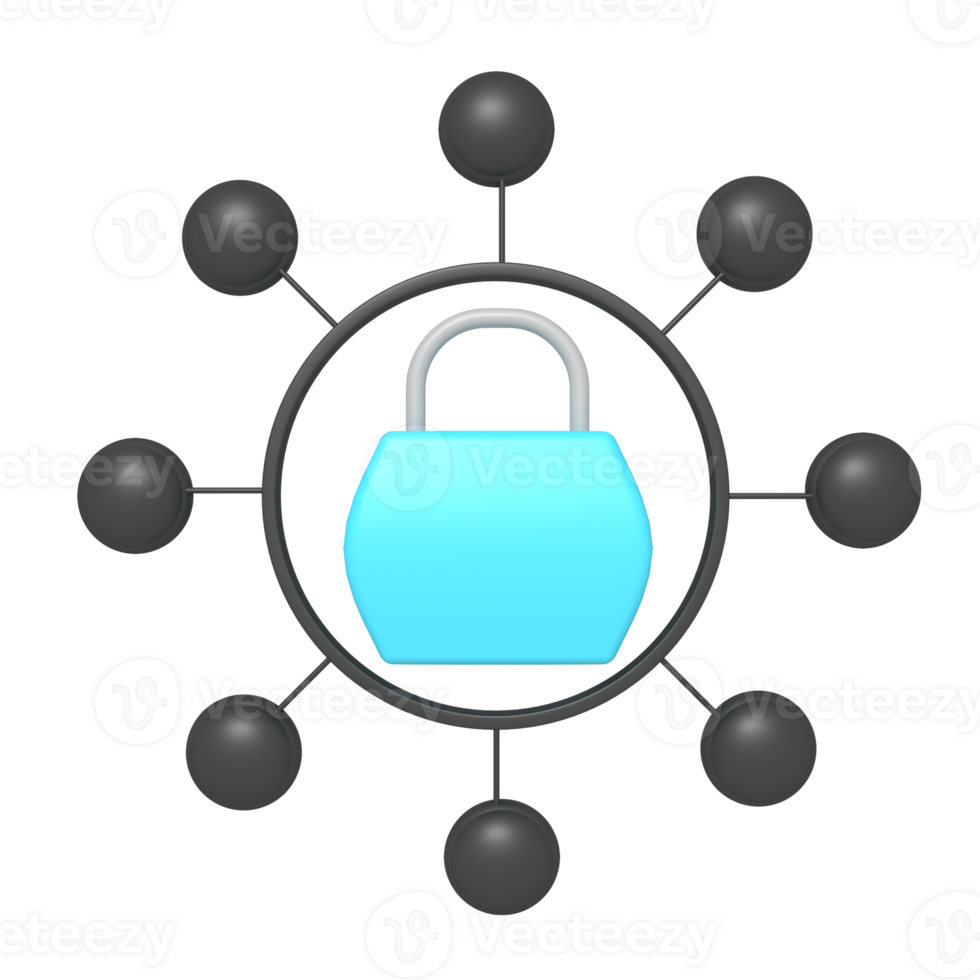 padlock security circle network png