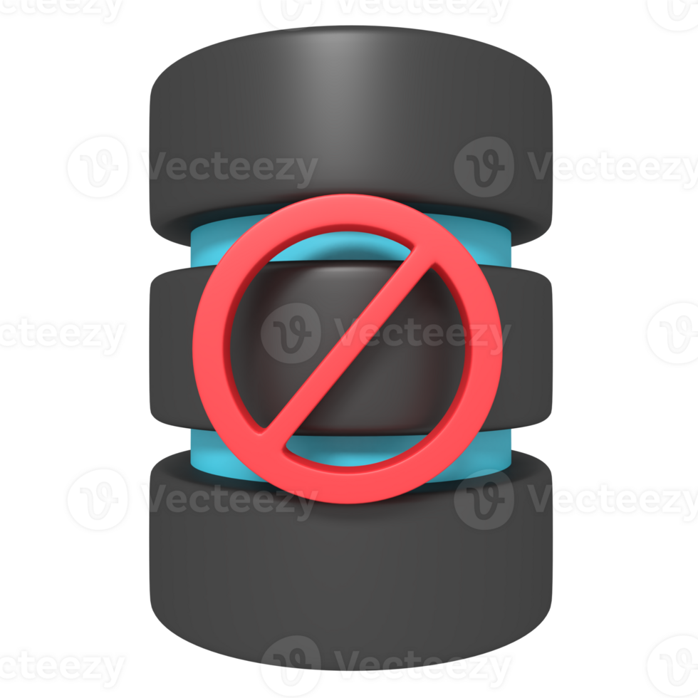 3d icon of Ban Database png