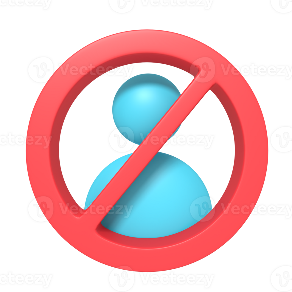 3d icon of Ban User png