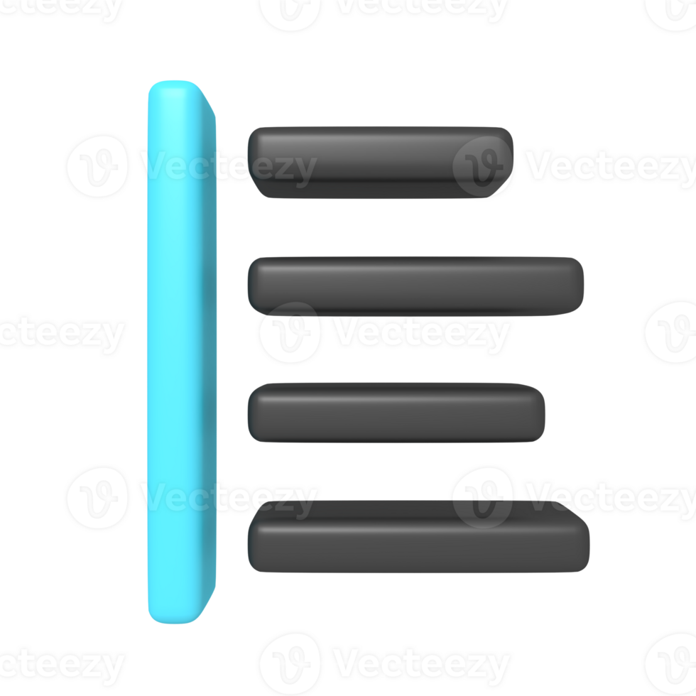 3d icon of Left Alignment png