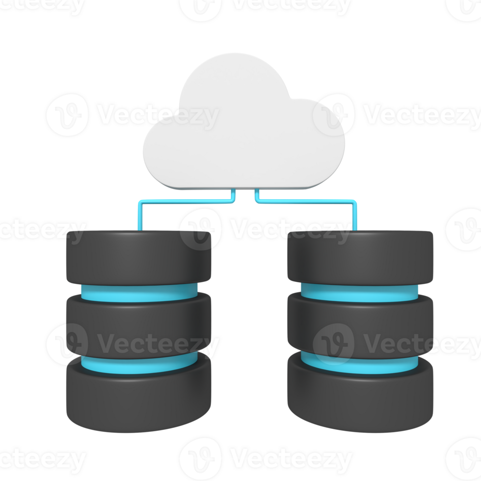 3d icoon van wolk databank png