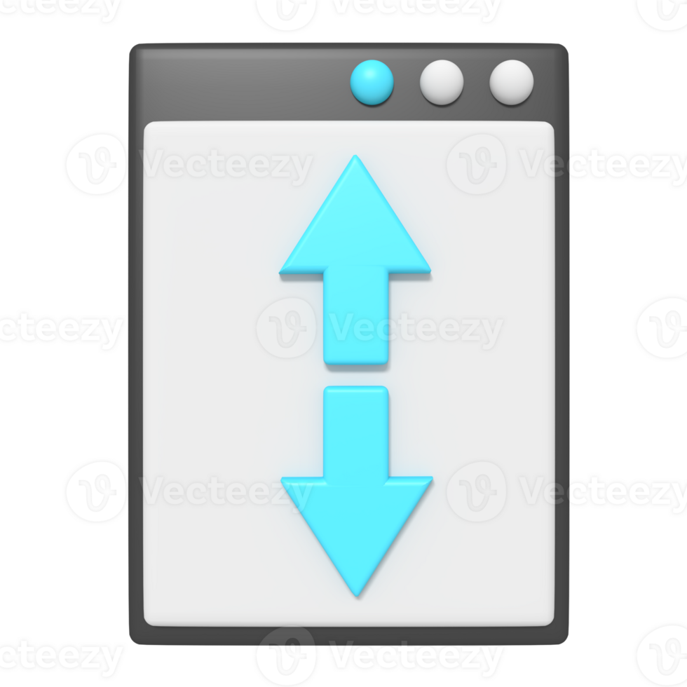 3d icône de site Internet faire défiler png