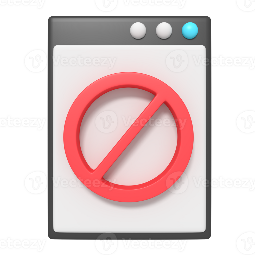 3d icon of Ban Website png