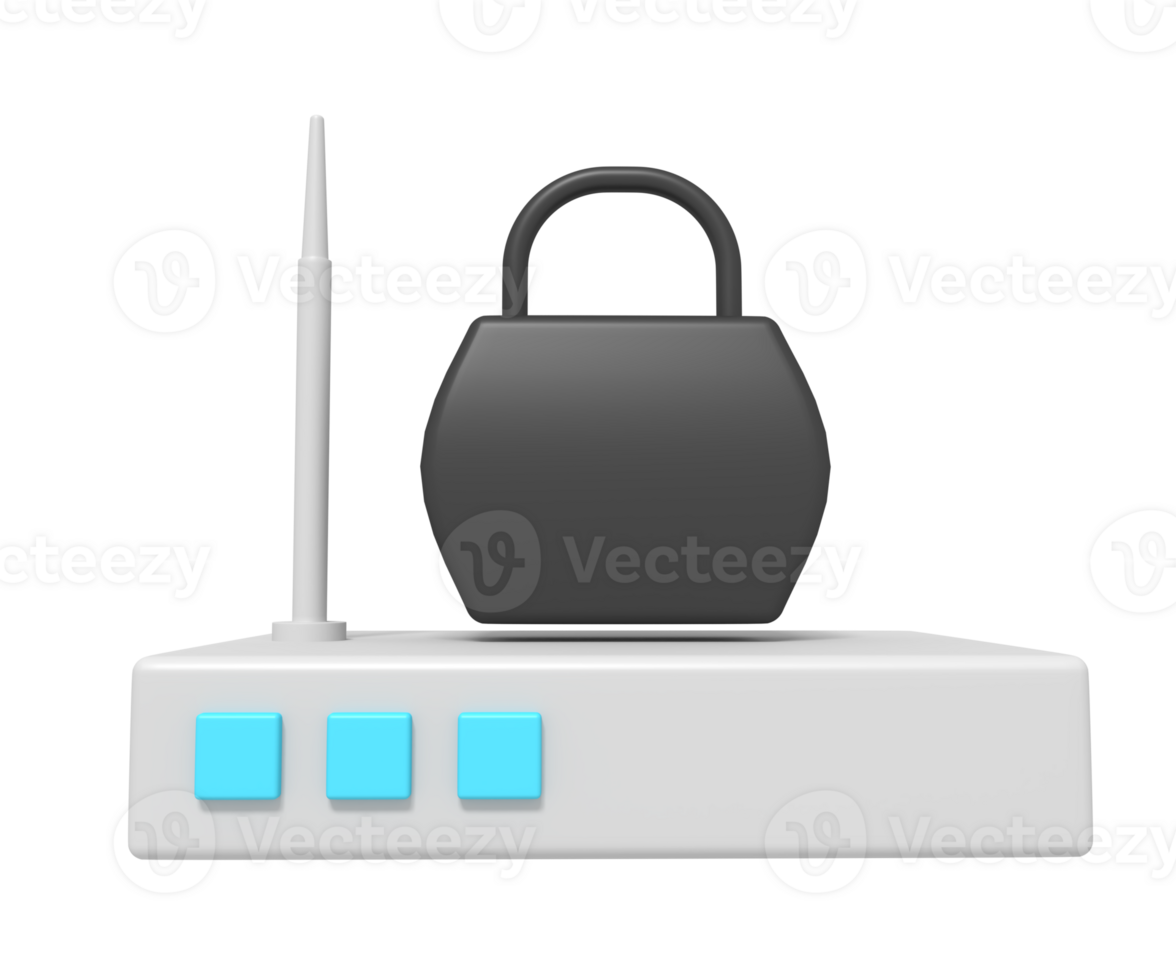 segurança cadeado do Internet roteador png