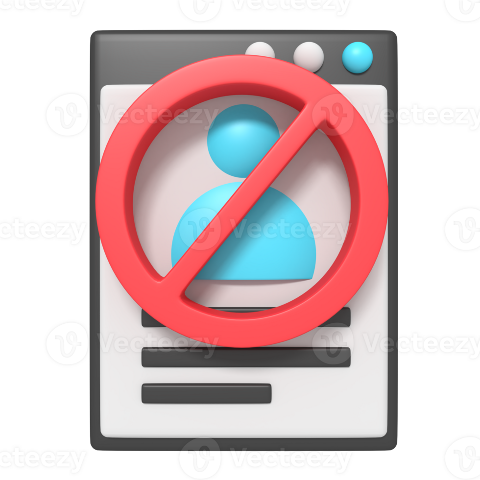 3d icon of Ban Web User png
