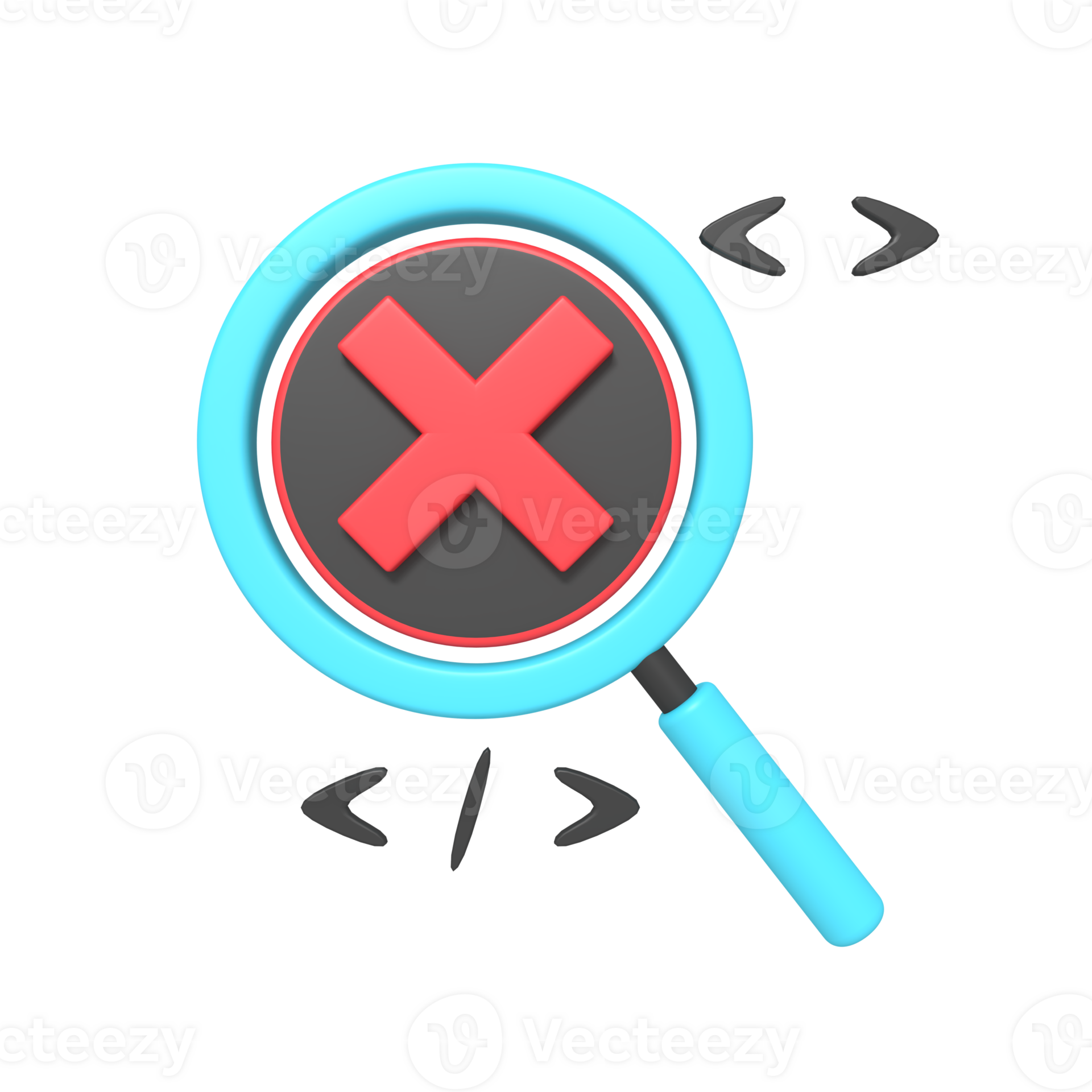 3d icon of Coding Error 24169586 PNG