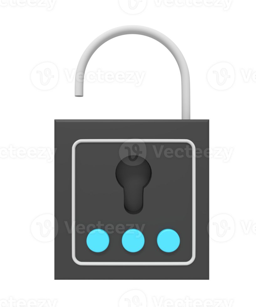 Opened security padlock png