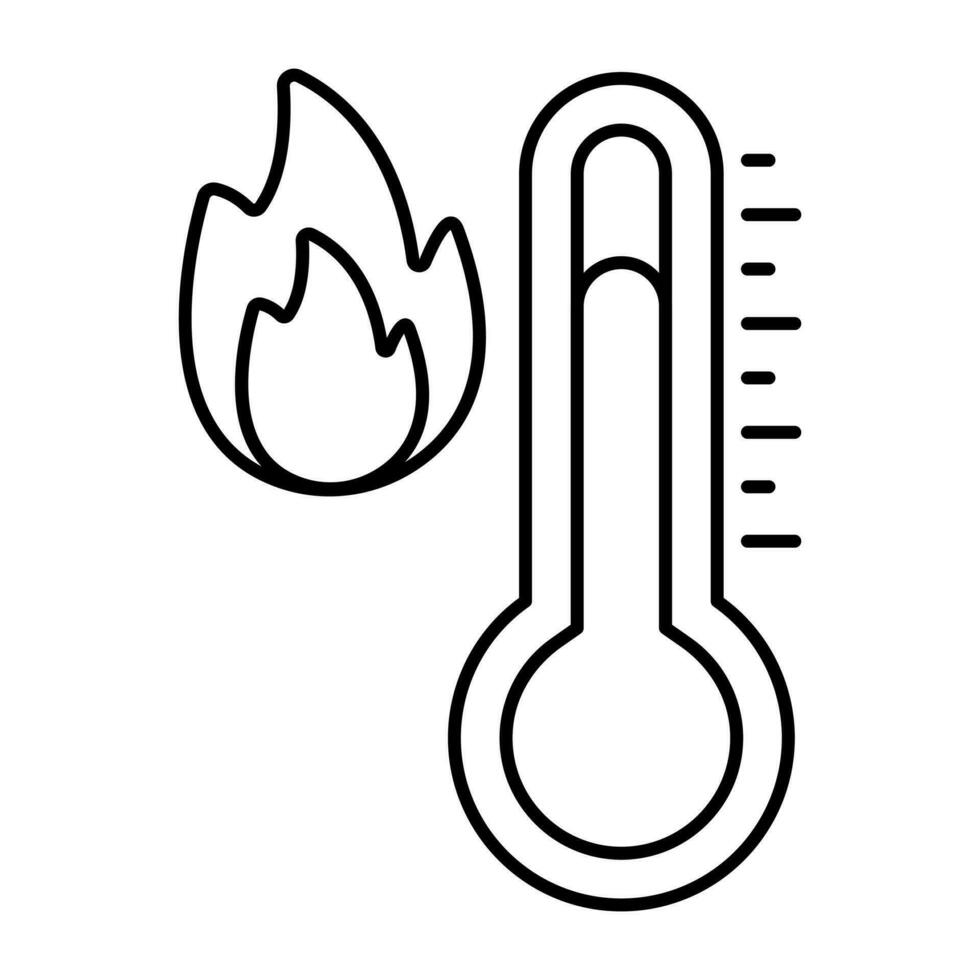 Fire temperature icon in linear design vector