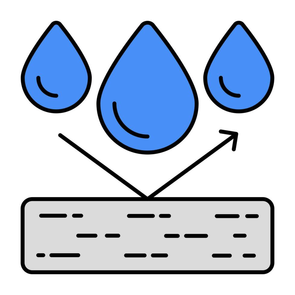 un único diseño icono de agua repelente vector