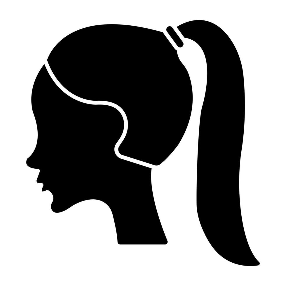 An icon design of ponytail vector