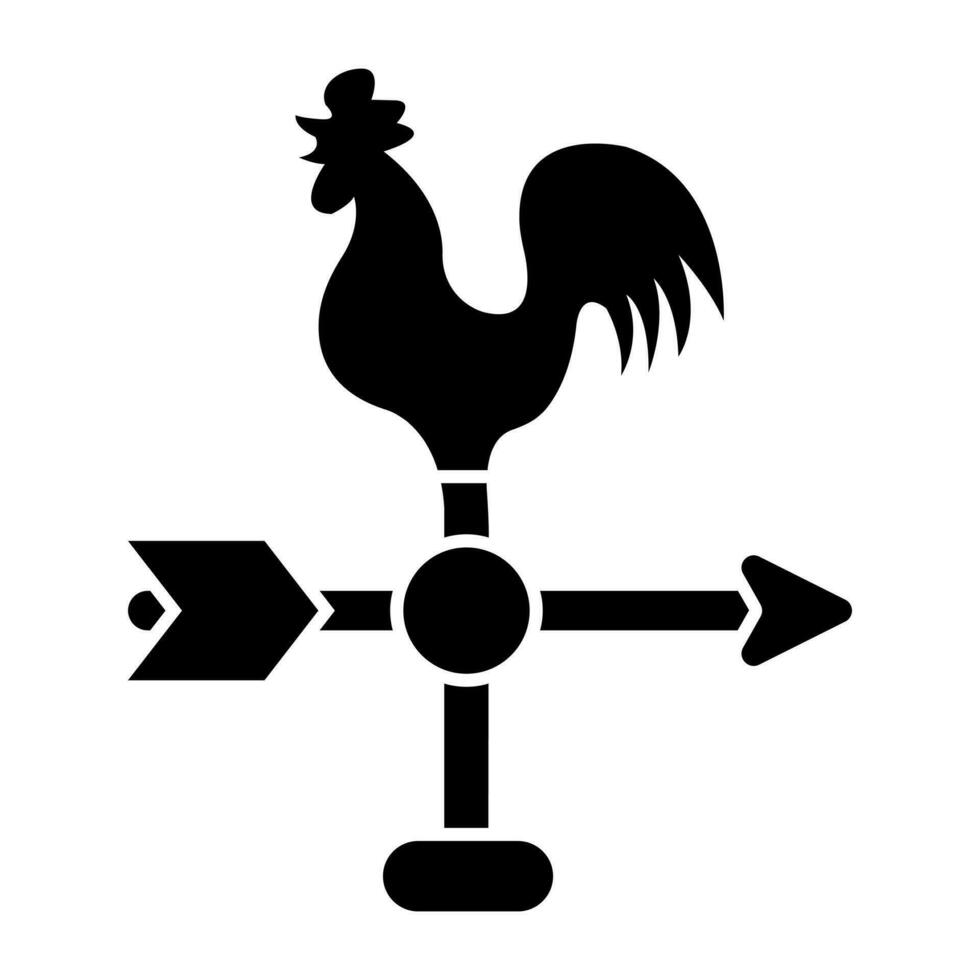 Editable design icon of weathercock vector