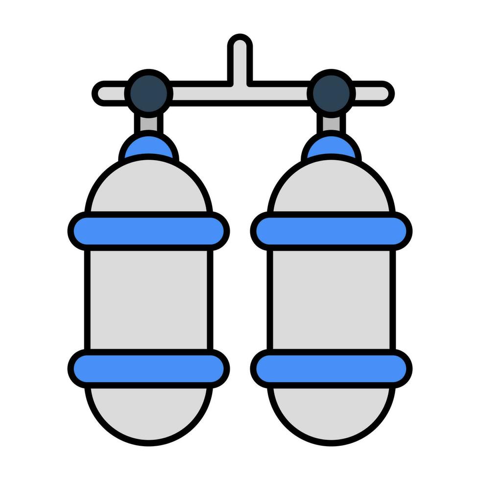 Trendy vector design of oxygen cylinders