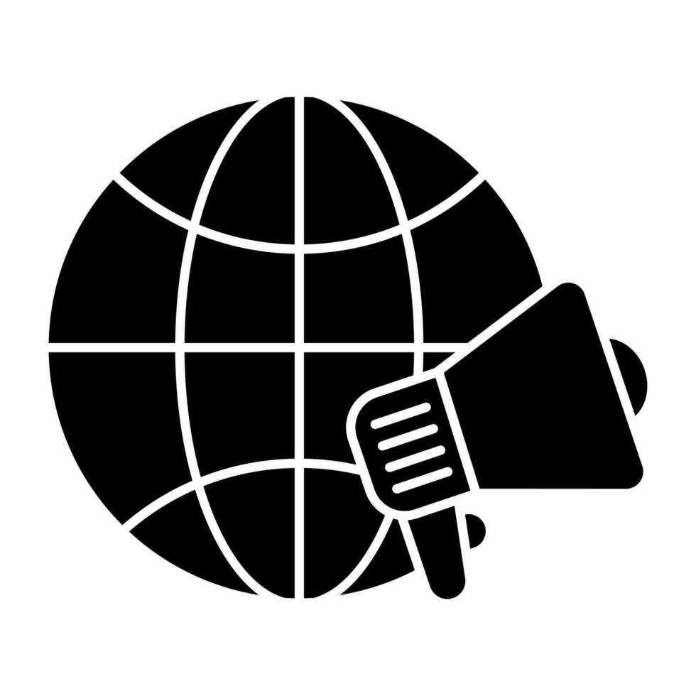 Editable design icon of global marketing vector