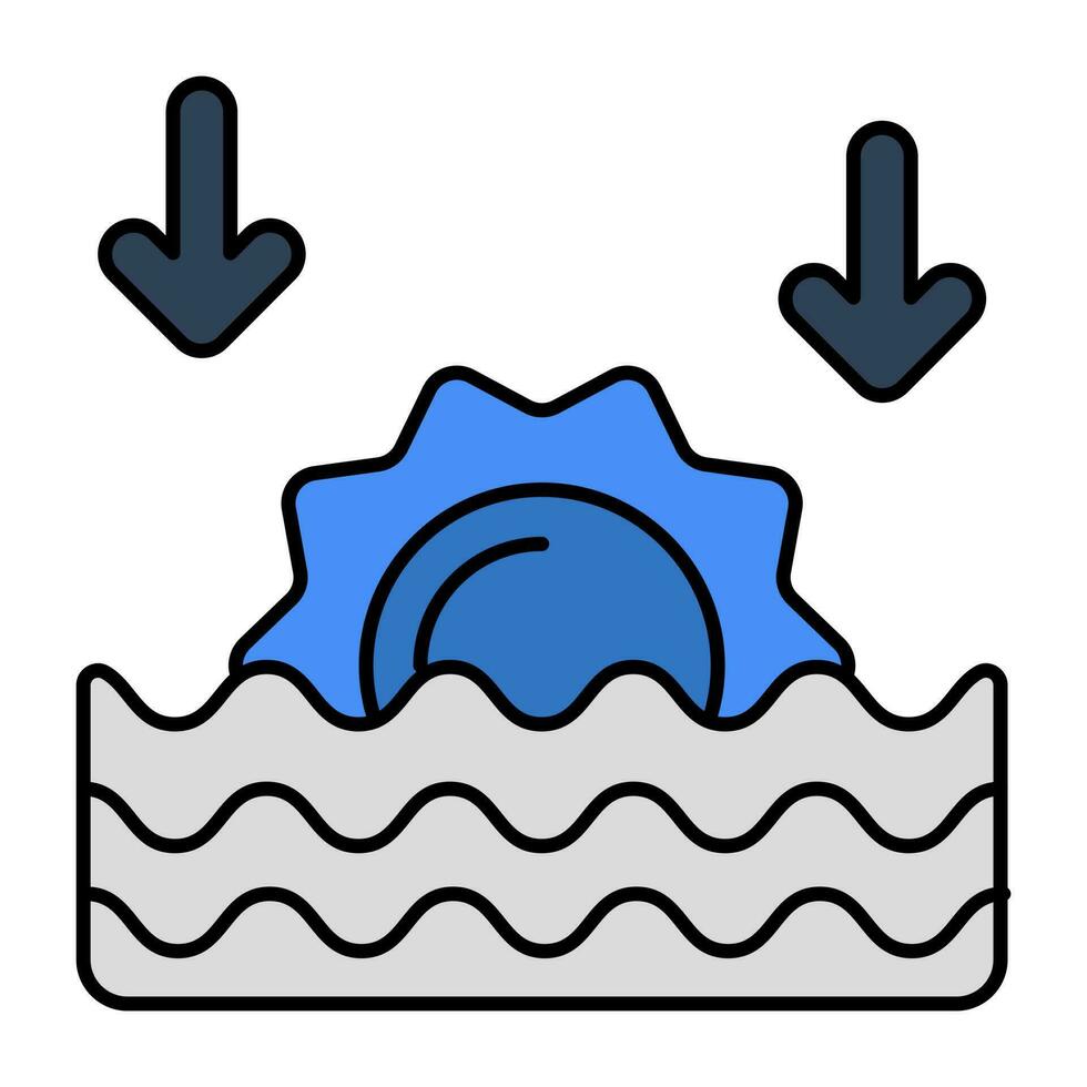 un Perfecto diseño icono de puesta de sol vector