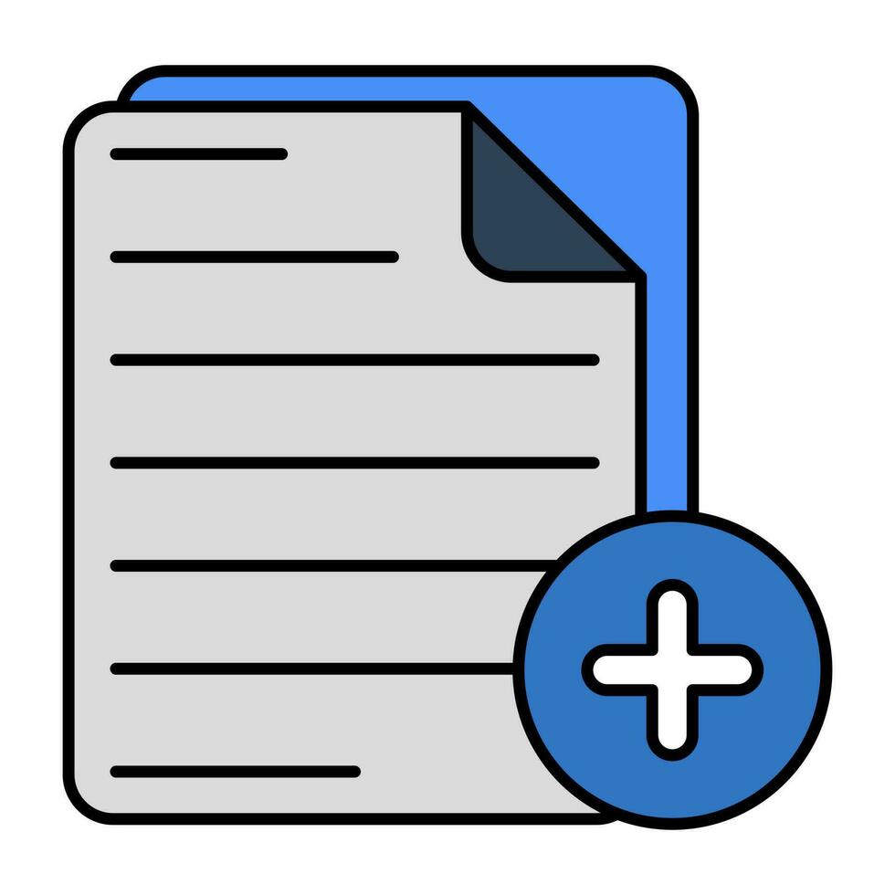 Add file icon, flat design vector
