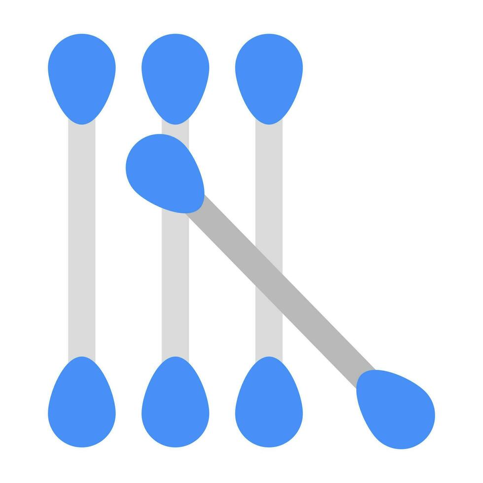 Conceptual flat design icon of cotton buds vector