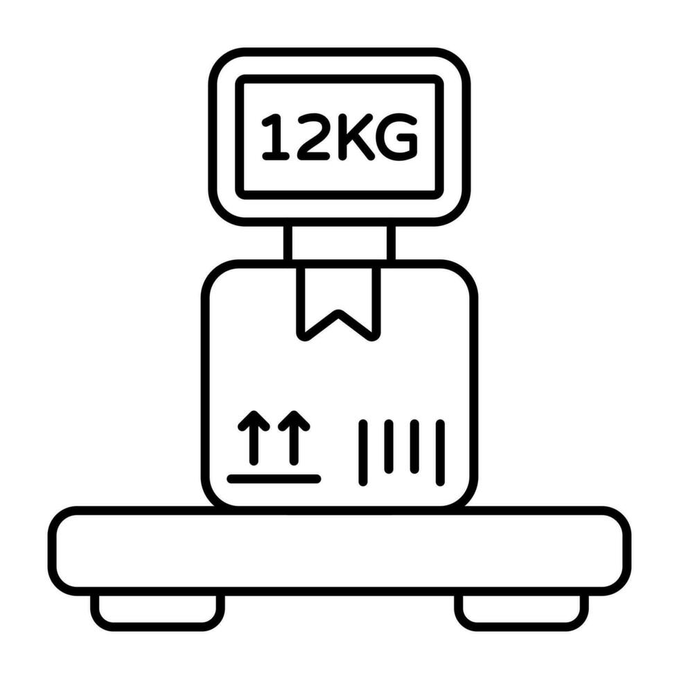 Conceptual flat design icon of parcel weighing vector