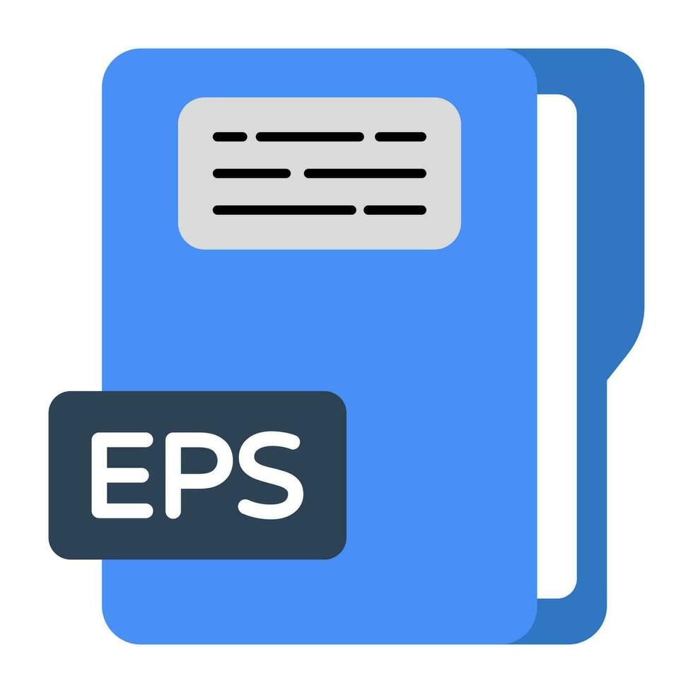 A flat design icon of eps file vector
