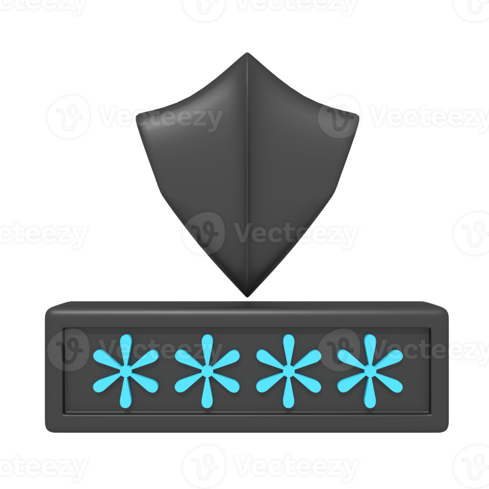 Open Security shield with password png