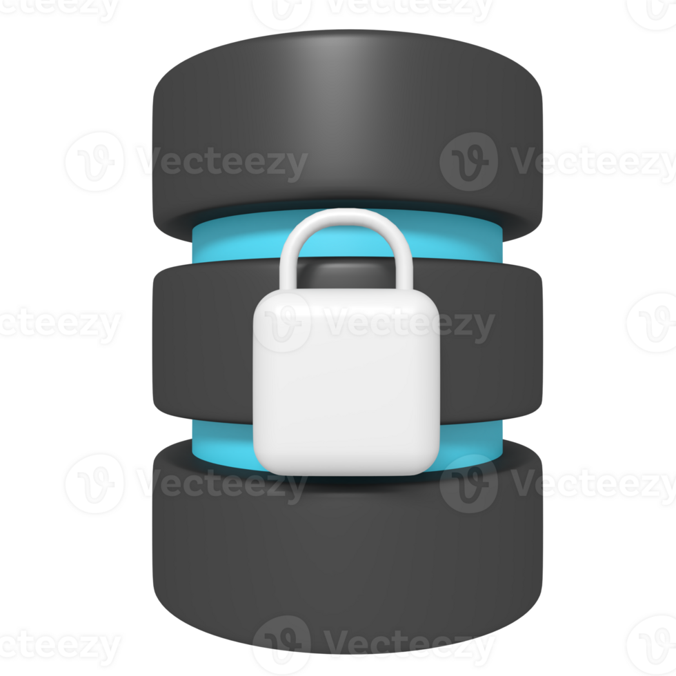 3d icon of Database Lock png