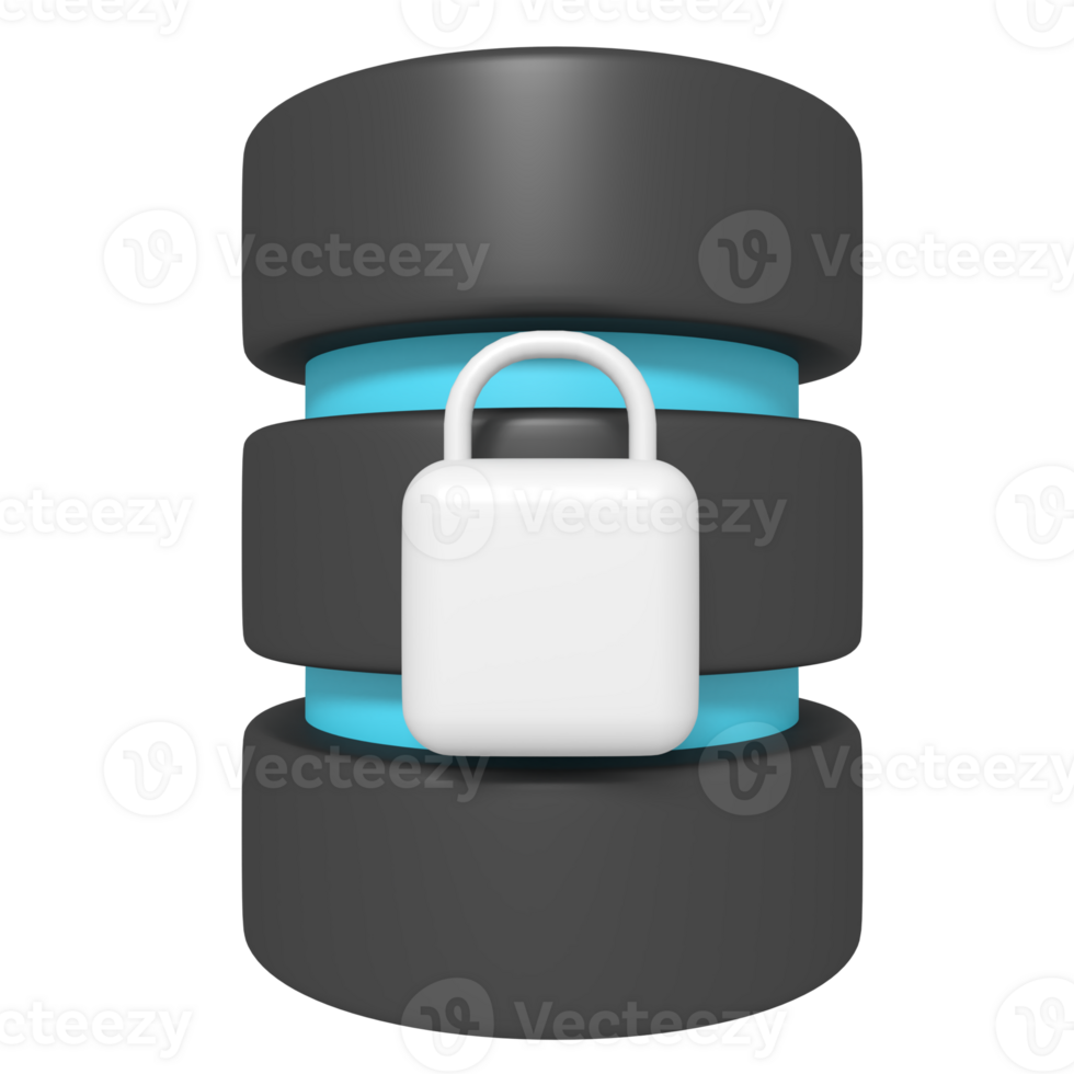 3d Symbol von Datenbank sperren png