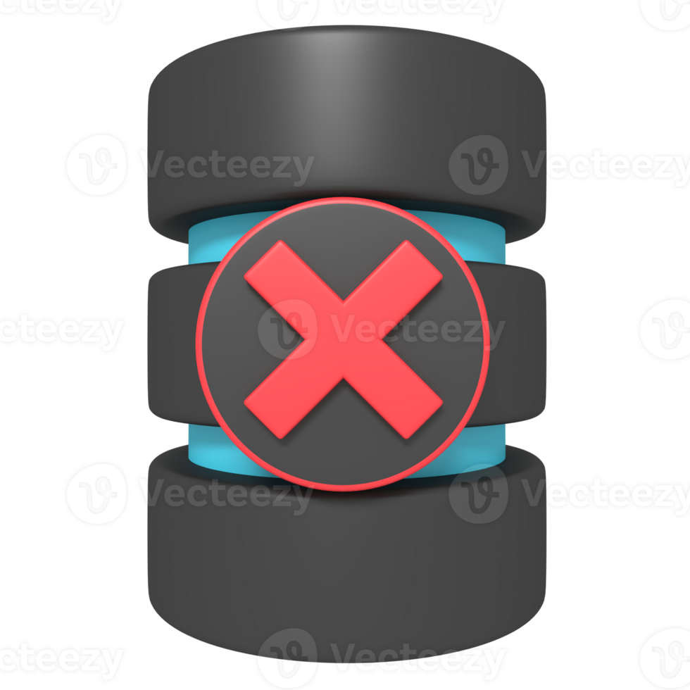 3d icon of Remove Database png