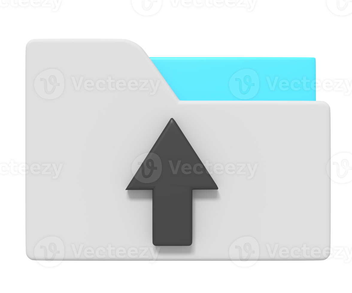 3d icon of Folder Upload png