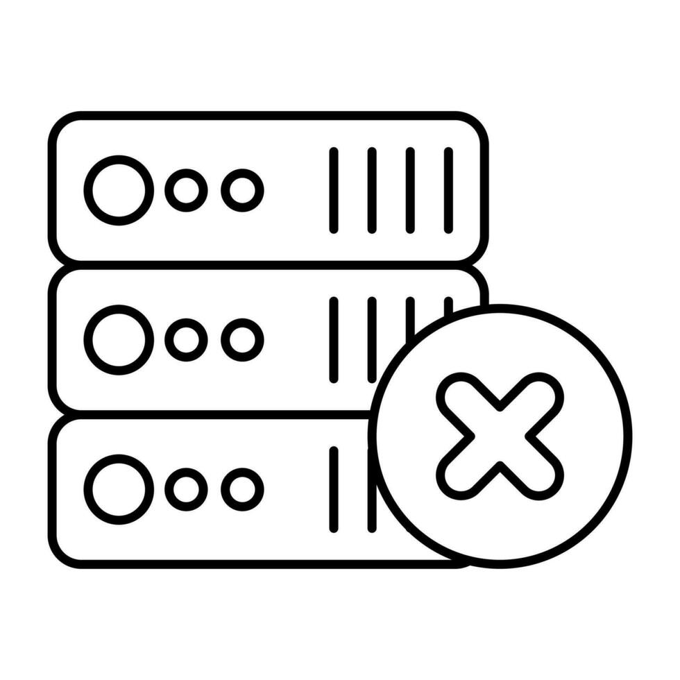 An icon design of no server vector