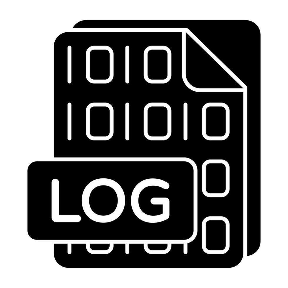 Editable design icon of log file vector