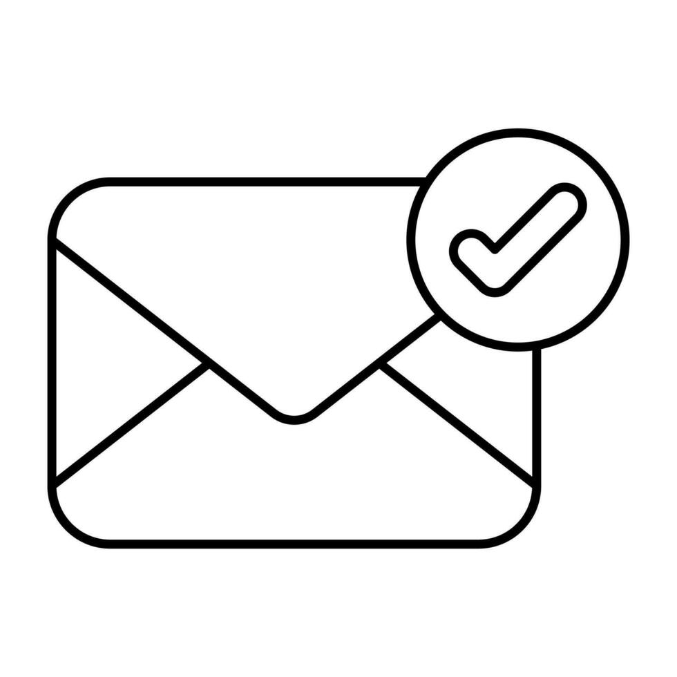 A flat design icon of verified mail vector