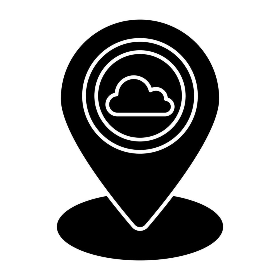 Conceptual solid design icon of weather location vector